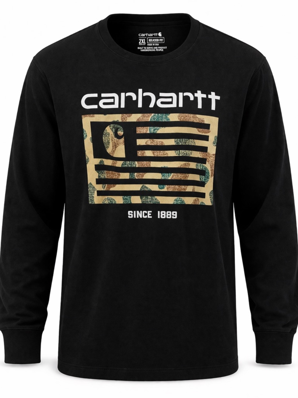 Carhartt Black Long Sleeve Graphic Tee 2XL USA